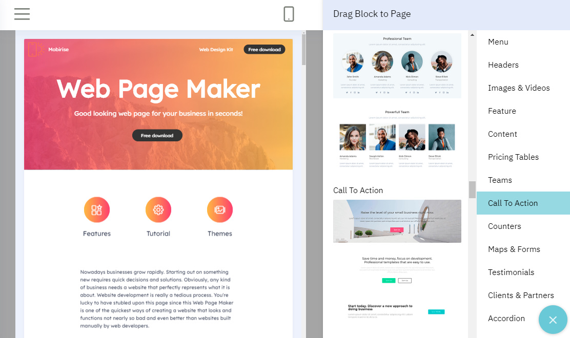 Free easy web page maker